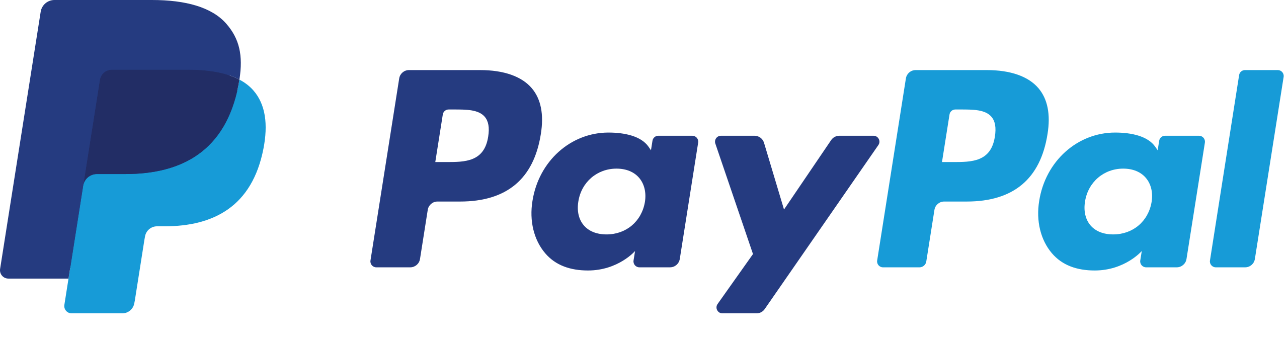 PayPal logo with blue 'P' and 'PayPal' text on a white background